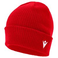 Zima Beanie RED JR Ribbestrikket lue med oppkant